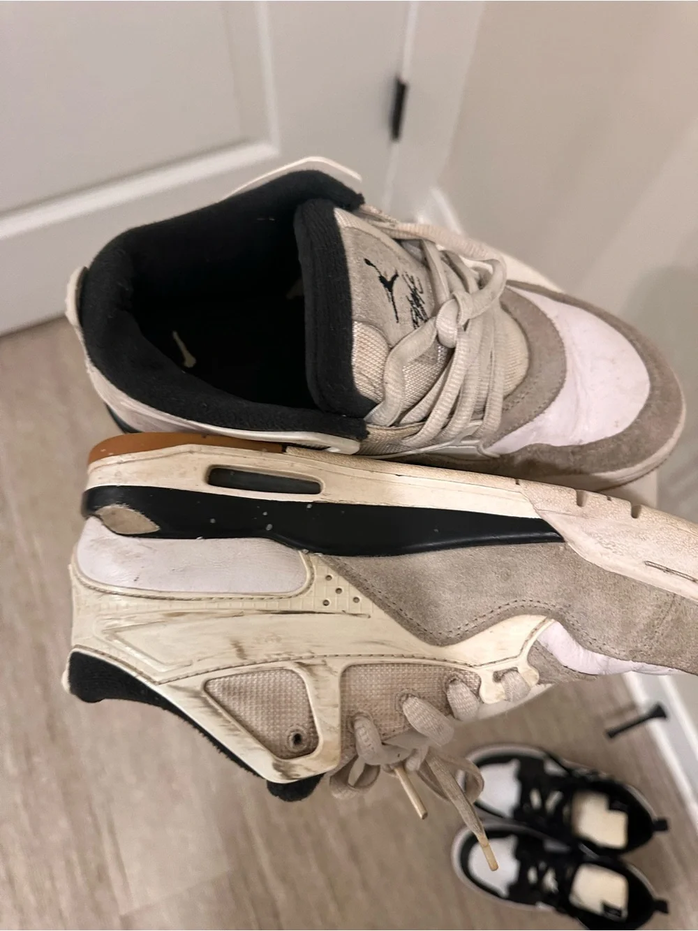 Jordan Kids White, Black & Gray Athletic Sneakers